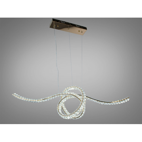 Подвесная люстра LED Diasha золото 85Вт пульт 15м² (арт. D8821/1100x300G)