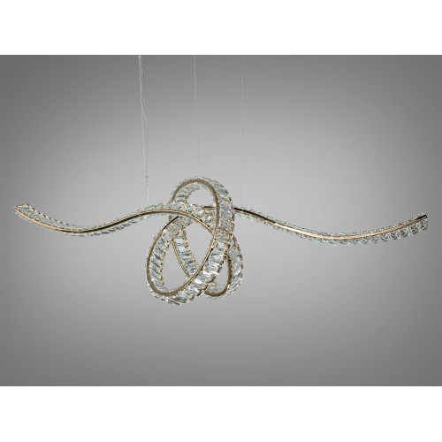 Подвесная люстра LED Diasha золото 85Вт пульт 15м² (арт. D8821/1100x300G)