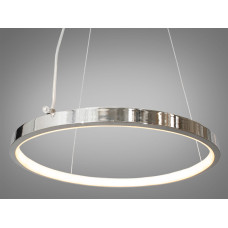 LED люстра в передпокій, 26W, одне алюмінієве кільце, колір-хром