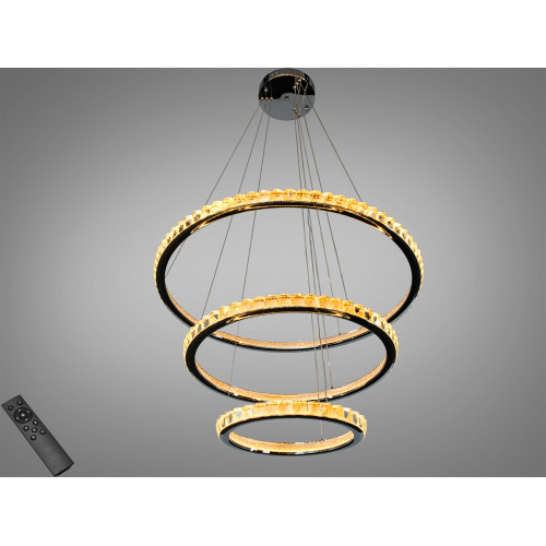 Подвесная LED люстра кольца белая 220 Вт 38-40 м² (арт. 66081/800+600+400CH)
