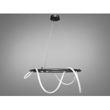 LED люстра Шланг в залу з серії "Роуплайт", 32Вт, чорний хром