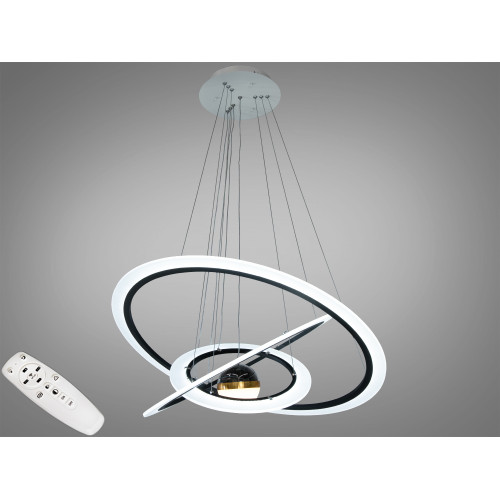 Современная светодиодная люстра с диммером, 140W (арт. 2328-800+600+400GR)