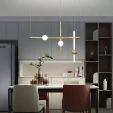 Led светильник в вертикальной форме 60 см с латунным шариком | Line F | Арт. YG517A/600 VL AB 