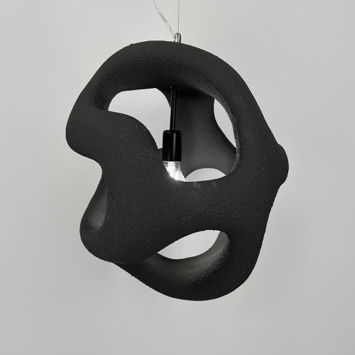 Гипсовый светильник в черном цвете Ø 50 см | Line F | Арт. MJ34-450*500 BK 