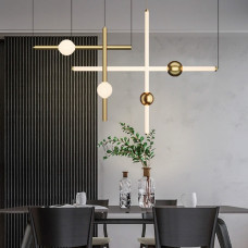 Led світильник Tube&Ball із латунною кулькою у двох формах Line.F  Сторона Вертикальна