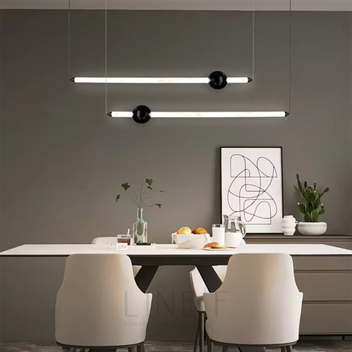 Led світильник у горизонтальній формі 90 см із чорною кулькою | Арт. YG 520A/900 HL BK | Line F