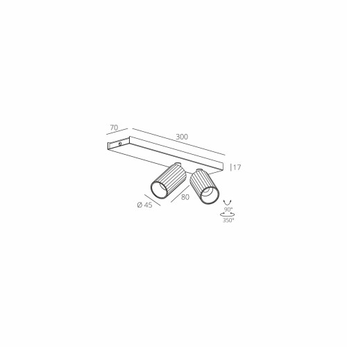 Накладний світильник Skarlat RSLC78049-2 2×7W WH+BK 4000K