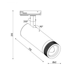 Світильник трековий однофазний KLOODI KD-FOCUS 15W 3K WH