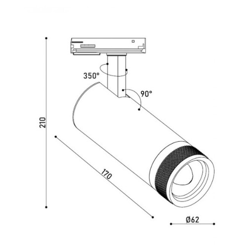 Світильник трековий однофазний KLOODI KD-FOCUS 15W 3K WH