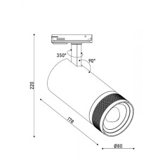 Світильник трековий однофазний KLOODI KD-FOCUS 30W 3K BK