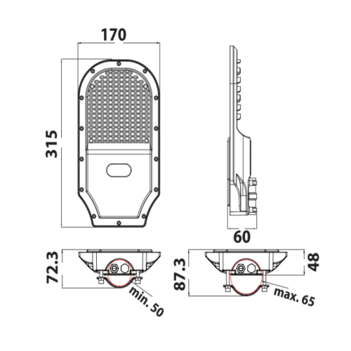 Консольный уличный светодиодный светильник ORLANDO PRO -30 30W 074-005-1030