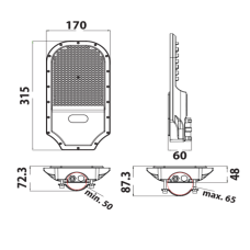 Консольный уличный светодиодный светильник ORLANDO PRO -50 50W 074-005-1050