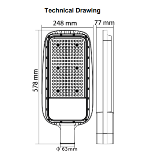 Светильник уличный LED "TEXAS-200" 200 W 6400K