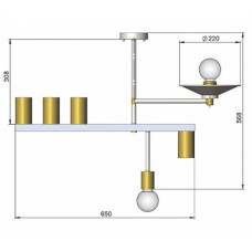 Люстра Constructio, PikArt арт. 12864 Золотий/чорний