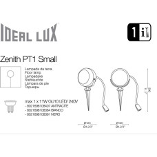 Уличный светильник Ideal Lux ZENITH PT1 SMALL ANTRACITE (108407)