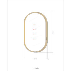 Дзеркало з підсвіткою Mirror - Black (RAL 9005)