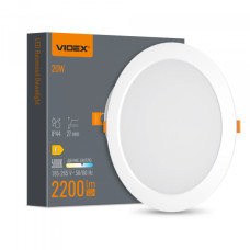 LED світильник Back вбудований круглий VIDEX 20W 5000K