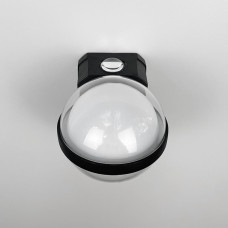 Бра в черном корпусе со световым плафоном-шаром | Line F | Арт. W048/1 BK+WT 