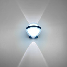 Бра в черном корпусе со световым плафоном-шаром | Line F | Арт. W048/1 BK+WT 