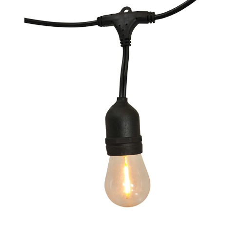 Гирлянда на солнечной батарее Goldlux 328656 Party LED 2700K IP44 черная с лампочками