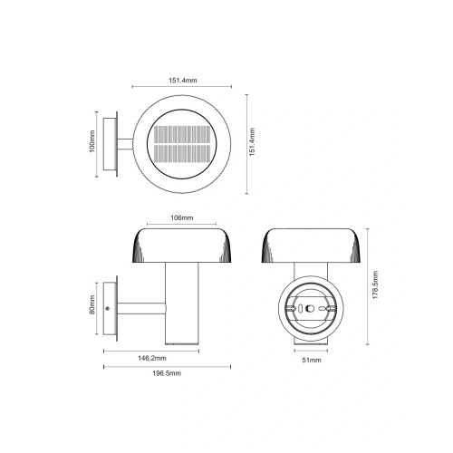 Уличный светильник на солнечной батарее Zuma Line Bluet LED 1x2.5W 3000K 200Lm IP44 черный